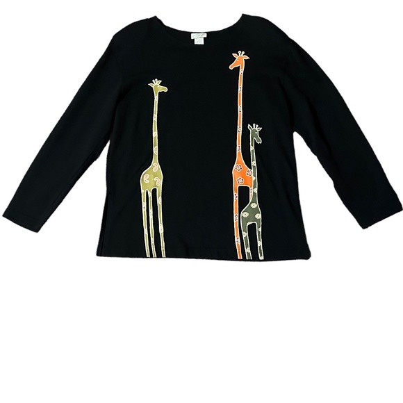 Vintage Crew Neck Cotton Giraffe Shirt - Picture 2 of 6